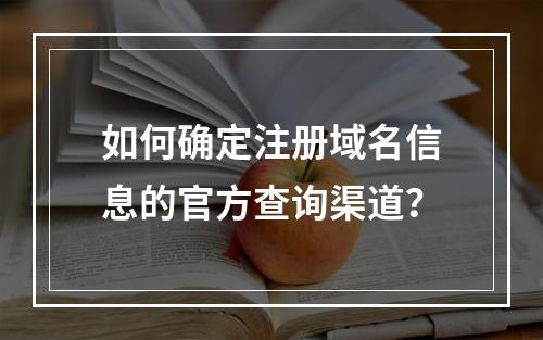 如何确定注册域名信息的官方查询渠道?