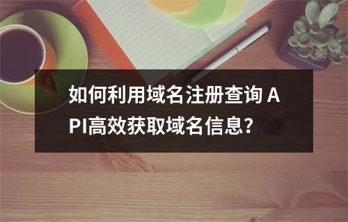 如何利用域名注册查询 API高效获取域名信息?