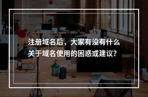 注册域名后,大家有没有什么关于域名使用的困惑或建议?