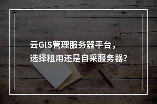 云GIS管理服务器平台,选择租用还是自采服务器?