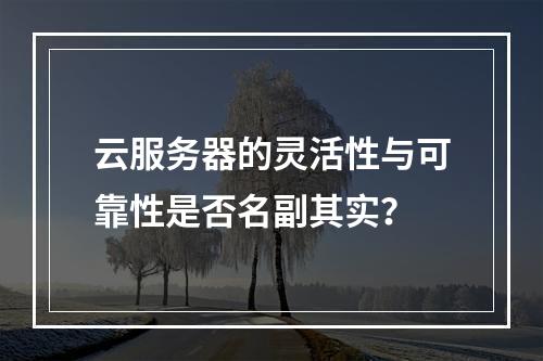 云服务器的灵活性与可靠性是否名副其实？