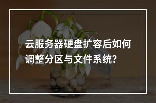 云服务器硬盘扩容后如何调整分区与文件系统？