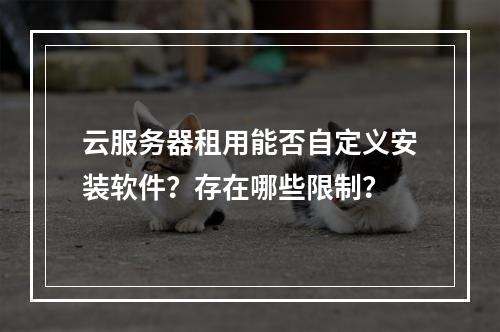 云服务器租用能否自定义安装软件？存在哪些限制？