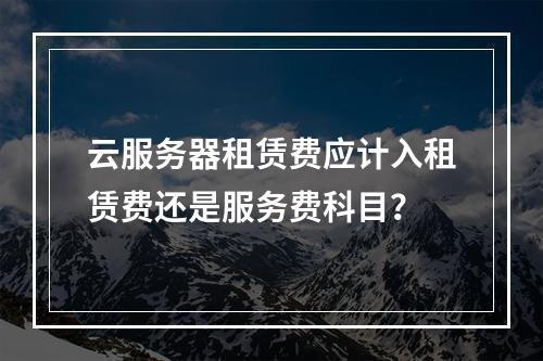 云服务器租赁费应计入租赁费还是服务费科目？