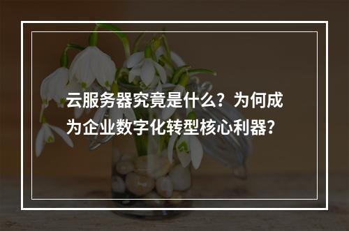 云服务器究竟是什么？为何成为企业数字化转型核心利器？