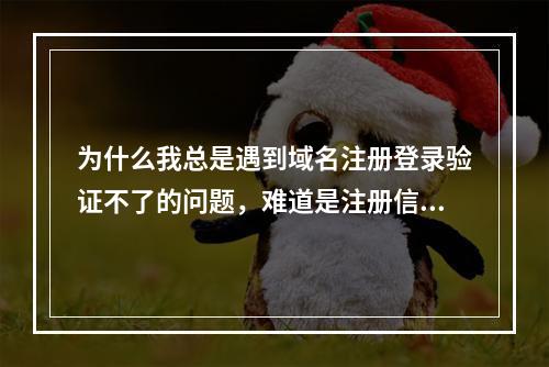 为什么我总是遇到域名注册登录验证不了的问题,难道是注册信息有误吗?