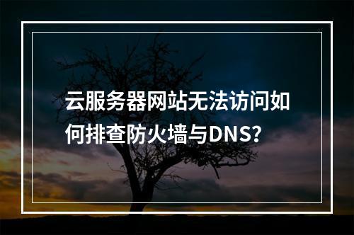 云服务器网站无法访问如何排查防火墙与DNS？