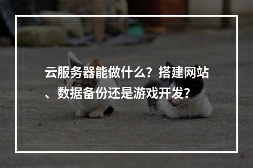 云服务器能做什么？搭建网站、数据备份还是游戏开发？
