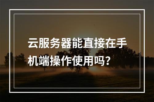 云服务器能直接在手机端操作使用吗？