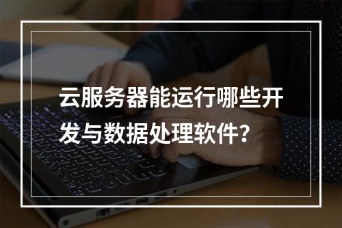 云服务器能运行哪些开发与数据处理软件？