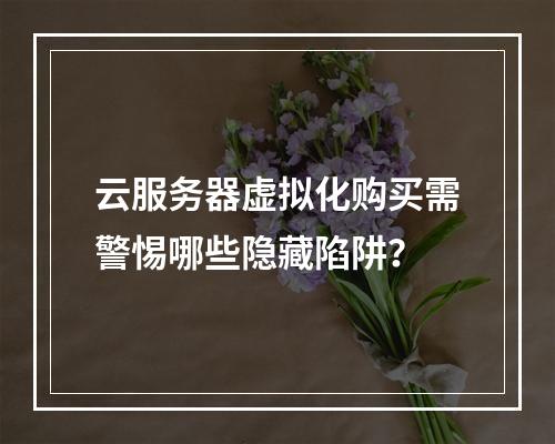 云服务器虚拟化购买需警惕哪些隐藏陷阱？