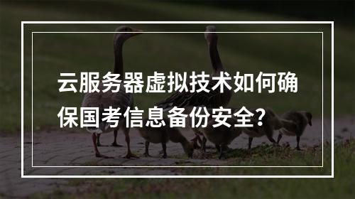 云服务器虚拟技术如何确保国考信息备份安全？