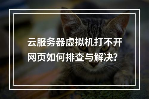 云服务器虚拟机打不开网页如何排查与解决？
