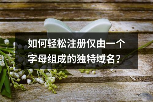 如何轻松注册仅由一个字母组成的独特域名?