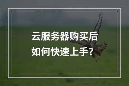 云服务器购买后如何快速上手？