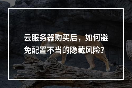 云服务器购买后，如何避免配置不当的隐藏风险？