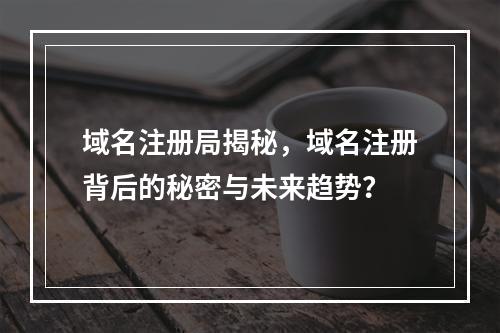 域名注册局揭秘,域名注册背后的秘密与未来趋势?