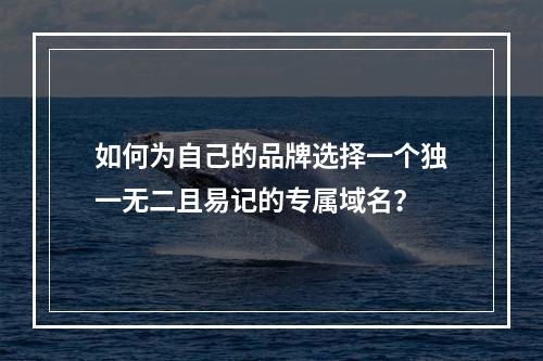 如何为自己的品牌选择一个独一无二且易记的专属域名?