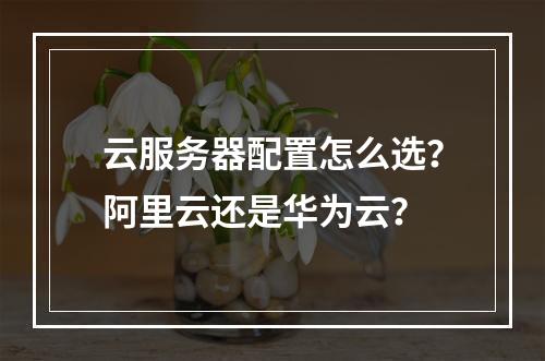 云服务器配置怎么选？阿里云还是华为云？