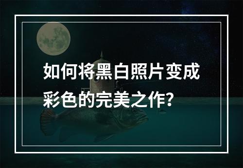 如何将黑白照片变成彩色的完美之作?