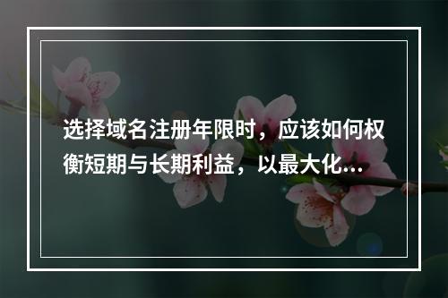 选择域名注册年限时,应该如何权衡短期与长期利益,以最大化个人或企业的在线品牌保护呢?