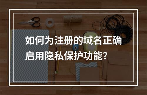 如何为注册的域名正确启用隐私保护功能?