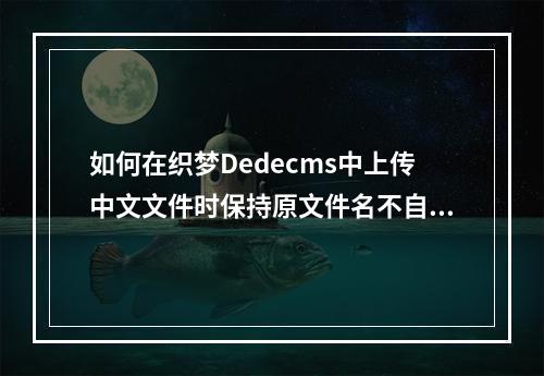 如何在织梦Dedecms中上传中文文件时保持原文件名不自动改名?
