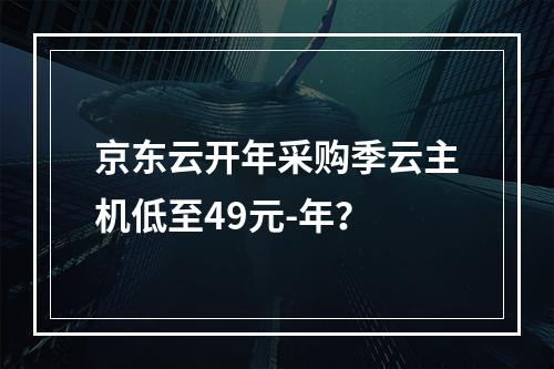 京东云开年采购季云主机低至49元-年？