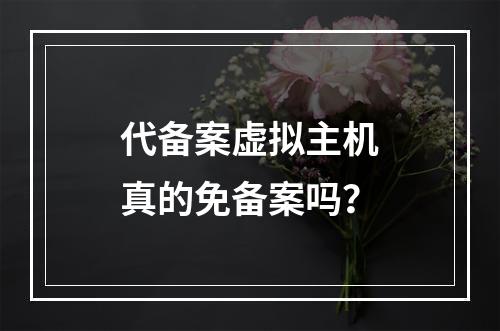 代备案虚拟主机真的免备案吗？
