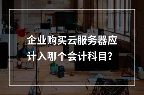 企业购买云服务器应计入哪个会计科目？
