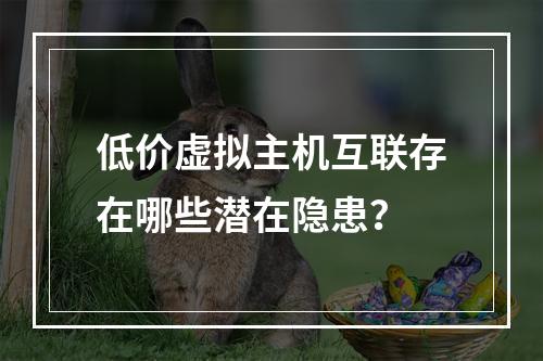 低价虚拟主机互联存在哪些潜在隐患？