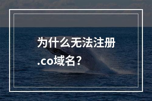 为什么无法注册.co域名?
