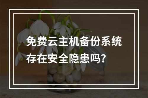 免费云主机备份系统存在安全隐患吗？