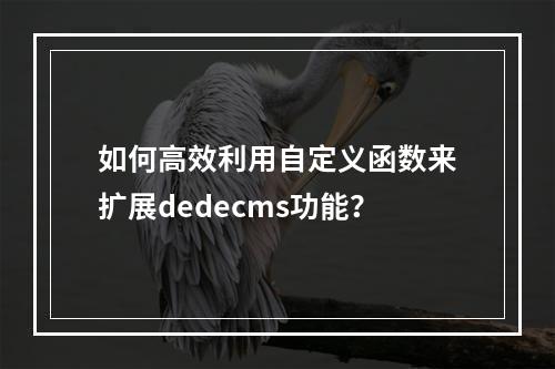 如何高效利用自定义函数来扩展dedecms功能?