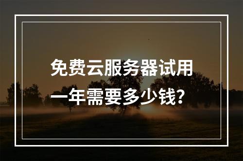 免费云服务器试用一年需要多少钱？