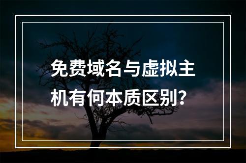 免费域名与虚拟主机有何本质区别？