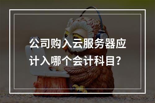 公司购入云服务器应计入哪个会计科目？