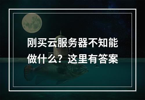 刚买云服务器不知能做什么？这里有答案