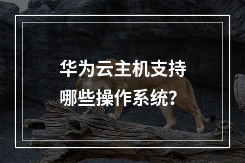 华为云主机支持哪些操作系统？