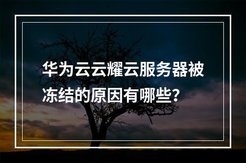华为云云耀云服务器被冻结的原因有哪些？