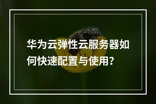 华为云弹性云服务器如何快速配置与使用？