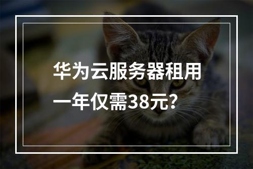 华为云服务器租用一年仅需38元？