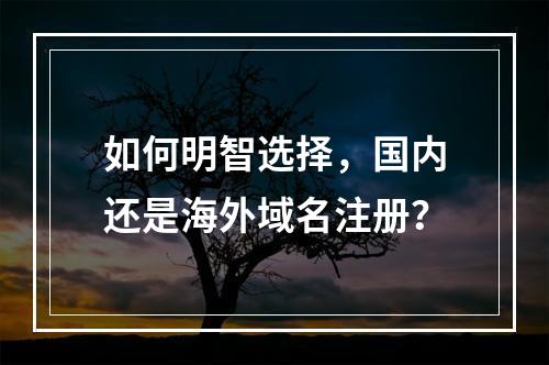 如何明智选择,国内还是海外域名注册?