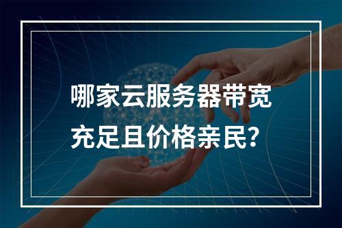 哪家云服务器带宽充足且价格亲民？
