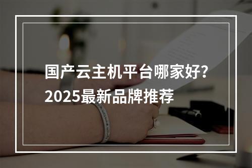 国产云主机平台哪家好？2025最新品牌推荐