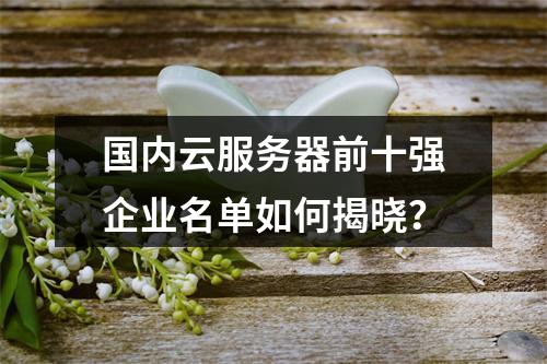 国内云服务器前十强企业名单如何揭晓？