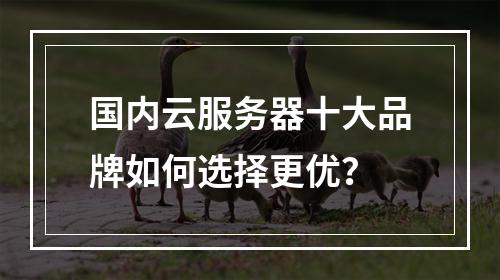 国内云服务器十大品牌如何选择更优？
