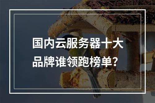 国内云服务器十大品牌谁领跑榜单？