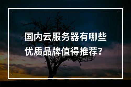 国内云服务器有哪些优质品牌值得推荐？