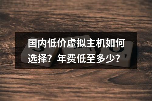 国内低价虚拟主机如何选择？年费低至多少？